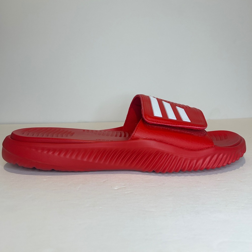 Adidas Alphabounce Slide 2.0 Men 13 Red White Adjustable Strap Sandals Bounce